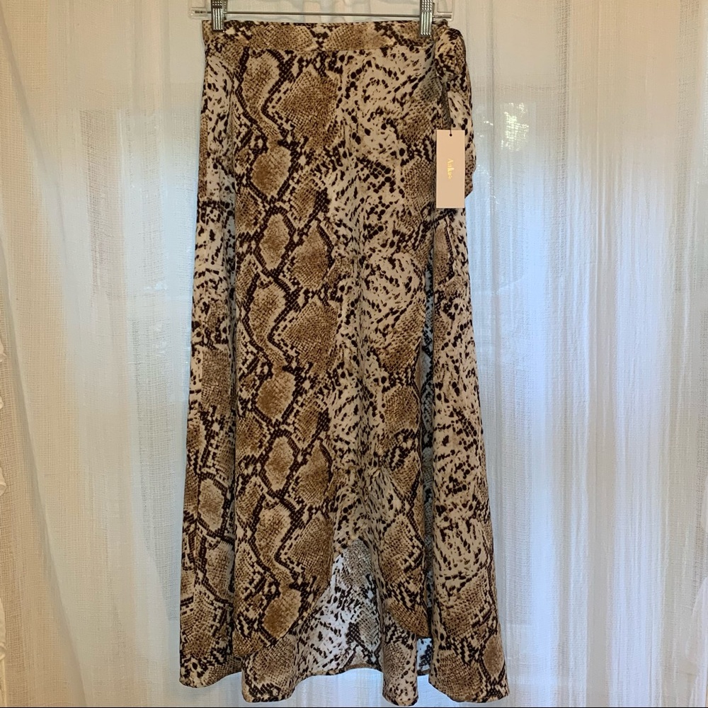 Snake / Python Print Wrap Maxi Skirt Nwt - image 7